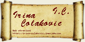 Irina Čolaković vizit kartica